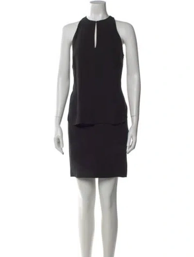 Pre-owned Ralph Lauren Silk Mini Dress In Black