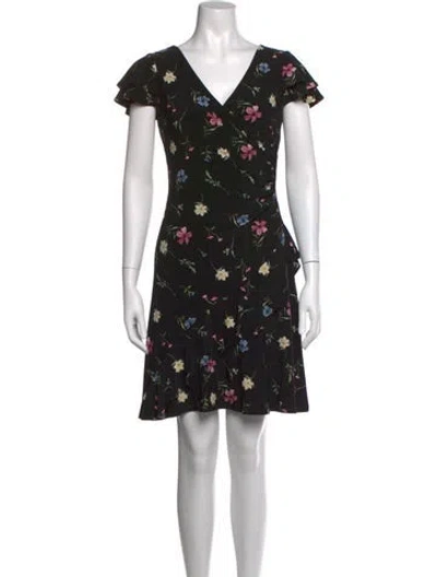 Pre-owned Ralph Lauren Silk Mini Dress In Black