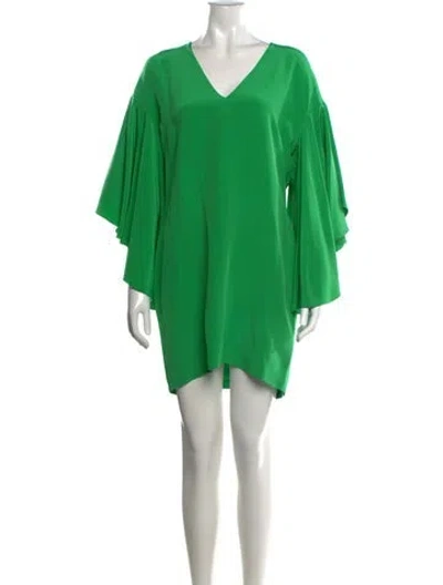Pre-owned Ralph Lauren Silk Mini Dress In Green