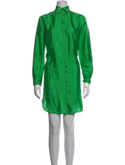 Pre-owned Ralph Lauren Silk Mini Dress In Green