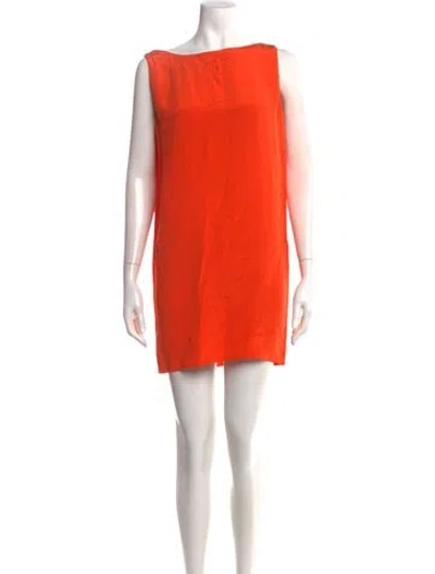 Pre-owned Ralph Lauren Silk Mini Dress In Orange