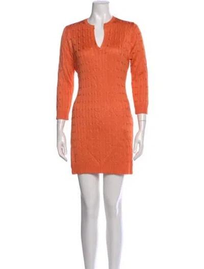 Pre-owned Ralph Lauren Silk Mini Dress In Orange