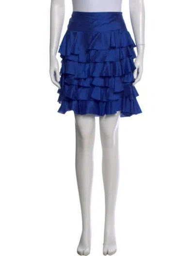 Pre-owned Ralph Lauren Silk Mini Skirt In Blue
