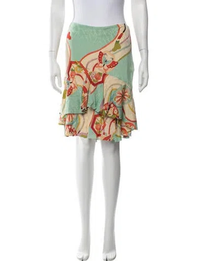 Pre-owned Ralph Lauren Silk Mini Skirt In Green