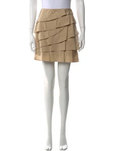 Pre-owned Ralph Lauren Silk Mini Skirt In Neutral