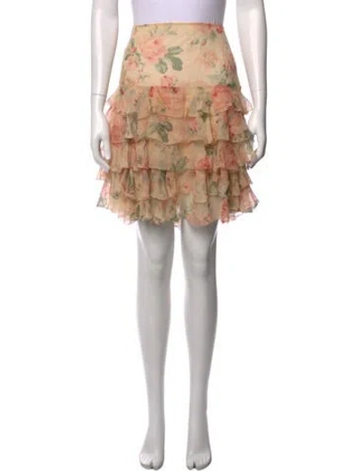 Pre-owned Ralph Lauren Silk Mini Skirt In Neutrals