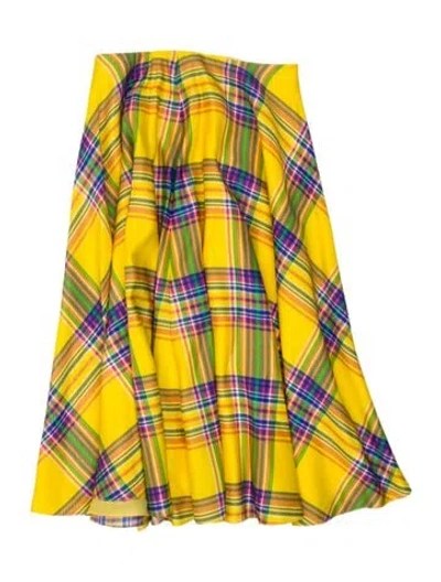 Pre-owned Ralph Lauren Silk Mini Skirt In Yellow