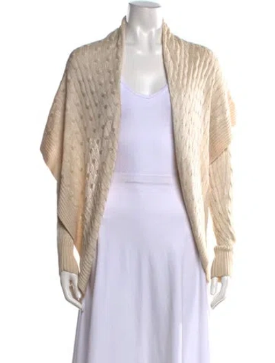 Pre-owned Ralph Lauren Silk Open Front Sweater In Neutral