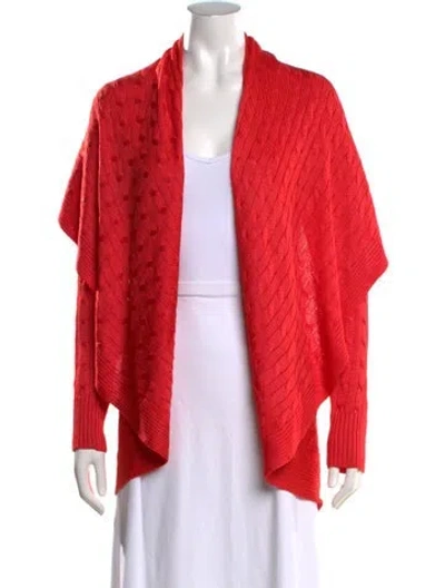 Pre-owned Ralph Lauren Silk Open Front Sweater In Red