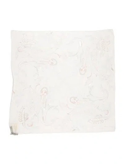 Pre-owned Ralph Lauren Silk Paisley Print Scarf In Neutrals