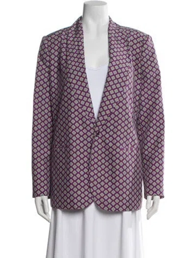 Pre-owned Ralph Lauren Silk Patterned Blazer W/ Tags In Purple