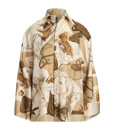 RALPH LAUREN SILK PRINTED BLOUSE