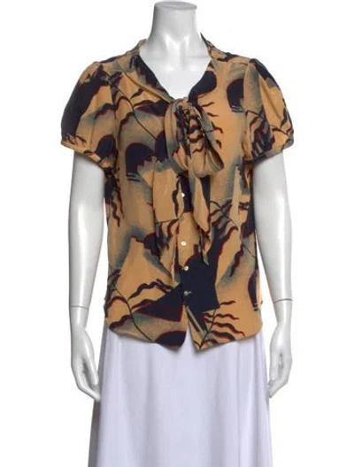Pre-owned Ralph Lauren Silk Printed Blouse In Multicolor