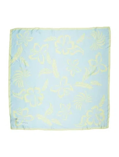 Pre-owned Ralph Lauren Silk Printed Scarf In Blue