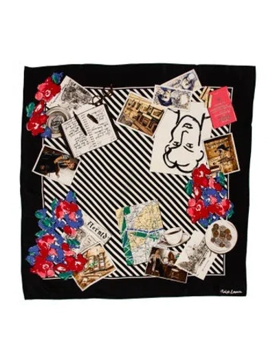 Pre-owned Ralph Lauren Silk Printed Scarf In Multi