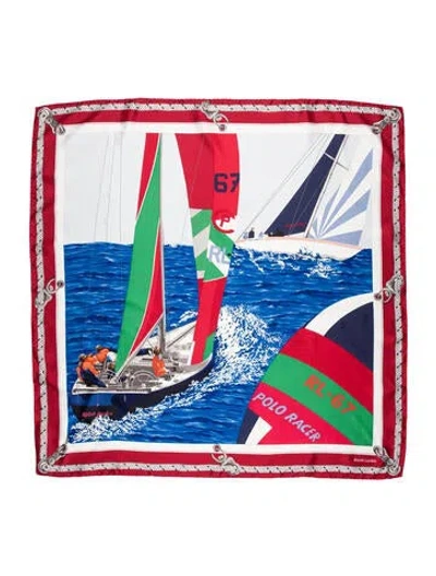 Pre-owned Ralph Lauren Silk Printed Scarf W/ Tags In Multi