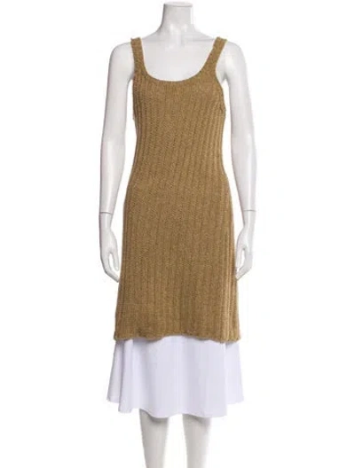 Pre-owned Ralph Lauren Silk Scoop Neck Sweater In Brown