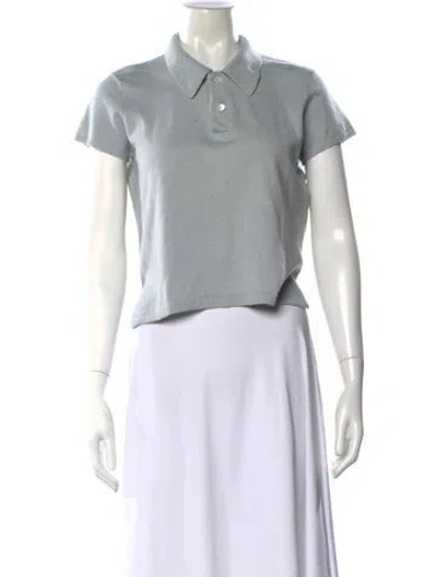 Pre-owned Ralph Lauren Silk Short Sleeve Polo In White