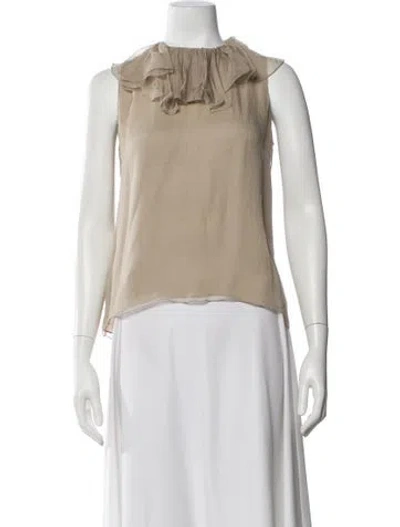 Pre-owned Ralph Lauren Silk Sleeveless Blouse In Neutral