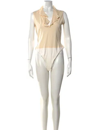 Pre-owned Ralph Lauren Silk Sleeveless Bodysuit In Neutral