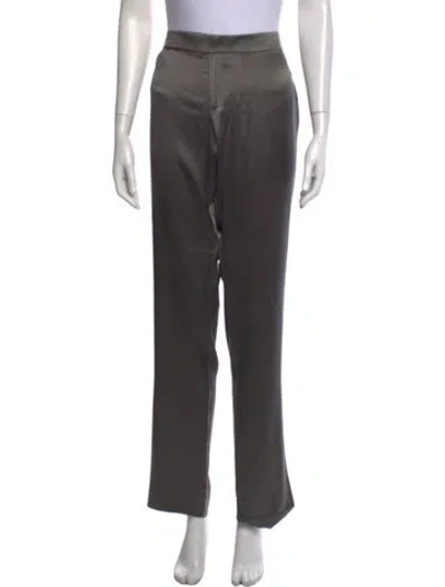 Pre-owned Ralph Lauren Silk Straight Leg Pants In Gray
