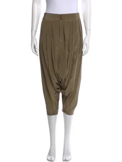 Pre-owned Ralph Lauren Silk Straight Leg Pants In Neutral