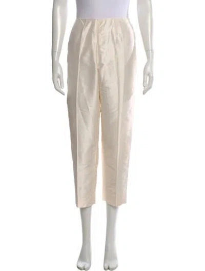 Pre-owned Ralph Lauren Silk Straight Leg Pants In Neutral