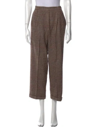 Pre-owned Ralph Lauren Silk Straight Leg Pants In Neutral