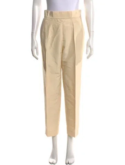Pre-owned Ralph Lauren Silk Straight Leg Pants In Neutrals