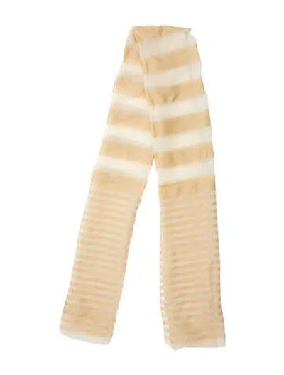 Pre-owned Ralph Lauren Silk Striped Scarf In Neutral