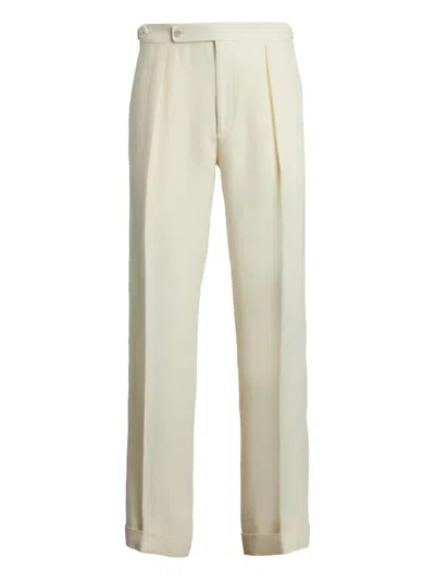 Ralph Lauren Silk Trousers In White