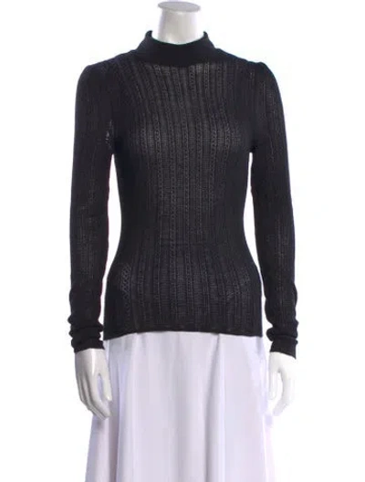 Pre-owned Ralph Lauren Silk Turtleneck Sweater W/ Tags In Black