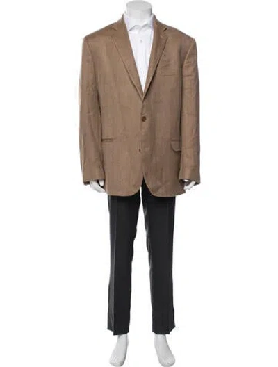 Pre-owned Ralph Lauren Silk Tweed Pattern Blazer In Neutrals