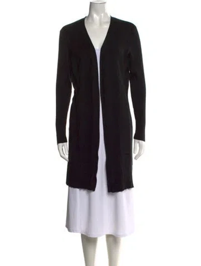 Pre-owned Ralph Lauren Silk V-neck Sweater In Black