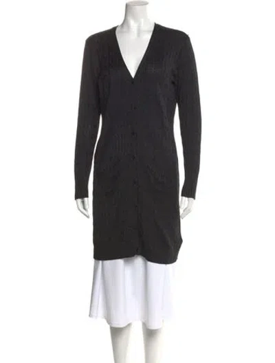 Pre-owned Ralph Lauren Silk V-neck Sweater In Brown