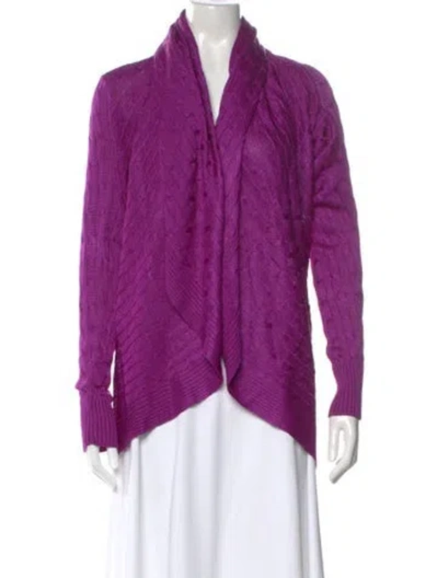 Pre-owned Ralph Lauren Silk V-neck Sweater In Purple