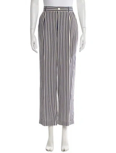 Pre-owned Ralph Lauren Silk Wide Leg Pants In Blue