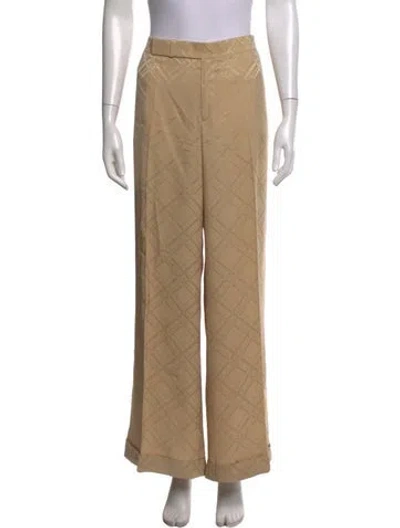 Pre-owned Ralph Lauren Silk Wide Leg Pants In Neutrals