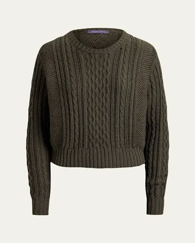 Ralph Lauren Silk-cashmere Multi-knit Sweater In Green
