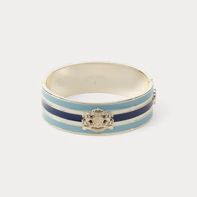 Ralph Lauren Silver-plated & Enamel Crest Bangle In Animal Print