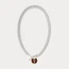 Ralph Lauren Silver-plated Padlock Pendant Necklace In Metallic