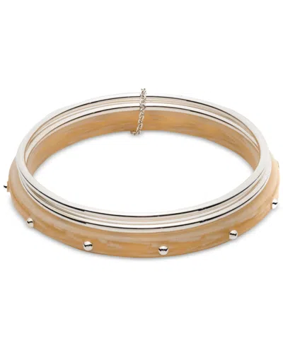 Ralph Lauren Silver-tone 2-pc. Set Cream Bangle Bracelets In White