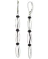 Ralph Lauren Silver-tone Black Bead Linear Drop Earrings