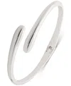 Ralph Lauren Silver-tone Sculptural Bangle Bracelet In Silver