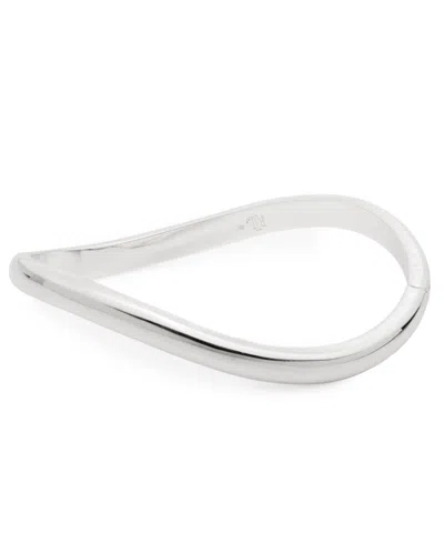 Ralph Lauren Silver-tone Sculptural Bangle Bracelet In Gray