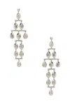 Ralph Lauren Silver-tone Teardrop Chandelier Earrings In Gray