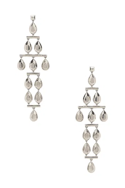 Ralph Lauren Silver-tone Teardrop Chandelier Earrings In Gray