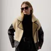 Ralph Lauren Silvester Lamb-shearling Moto Jacket In Neutral