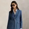 Ralph Lauren Single-breasted Chambray Blazer In Blue