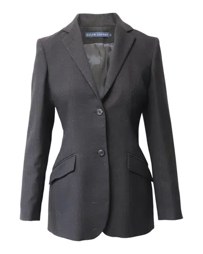 Polo Ralph Lauren Single Breasted Fitted Blazer In Black Wool
